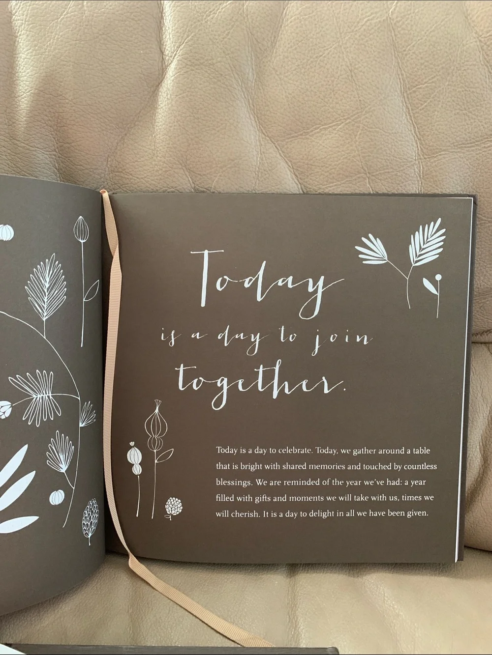 Giving Thanks Holiday Guest Journal — Brown with Gold Foil Accents
